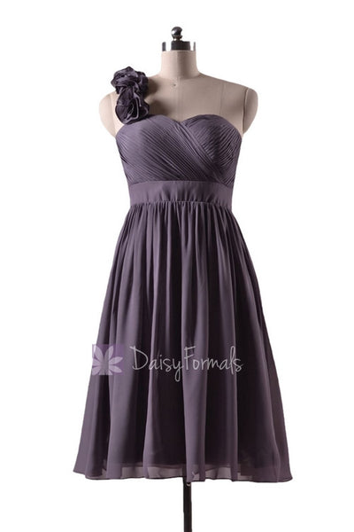 Short Bridesmaid Dress Charcoal Grey