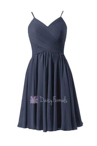 navy blue knee length bridesmaid dresses