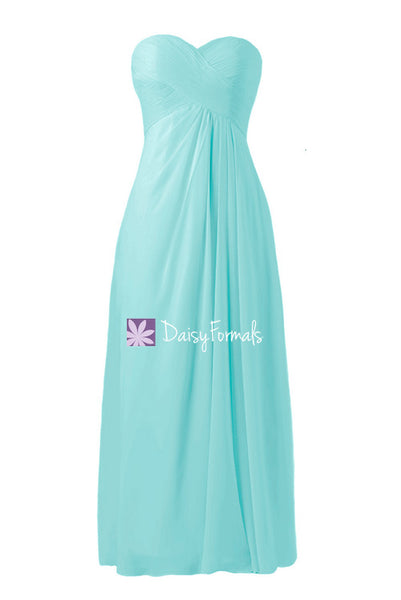 Robin Egg Blue Bridesmaids Dress Long Light Blue Chiffon Party Dress Turquoise Blue Formal Dress BM7712