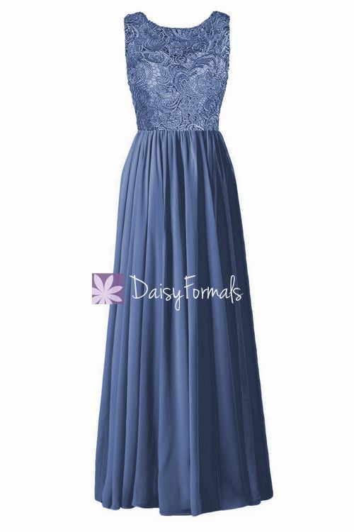 Prussian Blue Lace Cocktail Dress Scoop Neckline Bridal Party Long For –  DaisyFormals-Bridesmaid and Formal Dresses in 59+ Colors