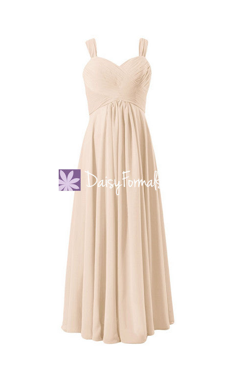 Nude Color Best Bridesmaid Dress Formal Evening Gown Beaching